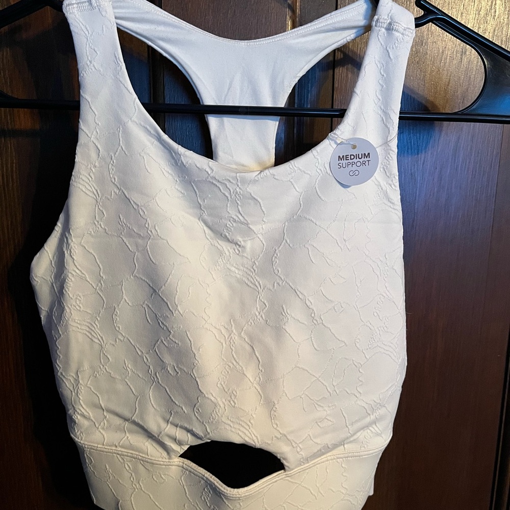 Women’s Calia  White Textured Sports Bra